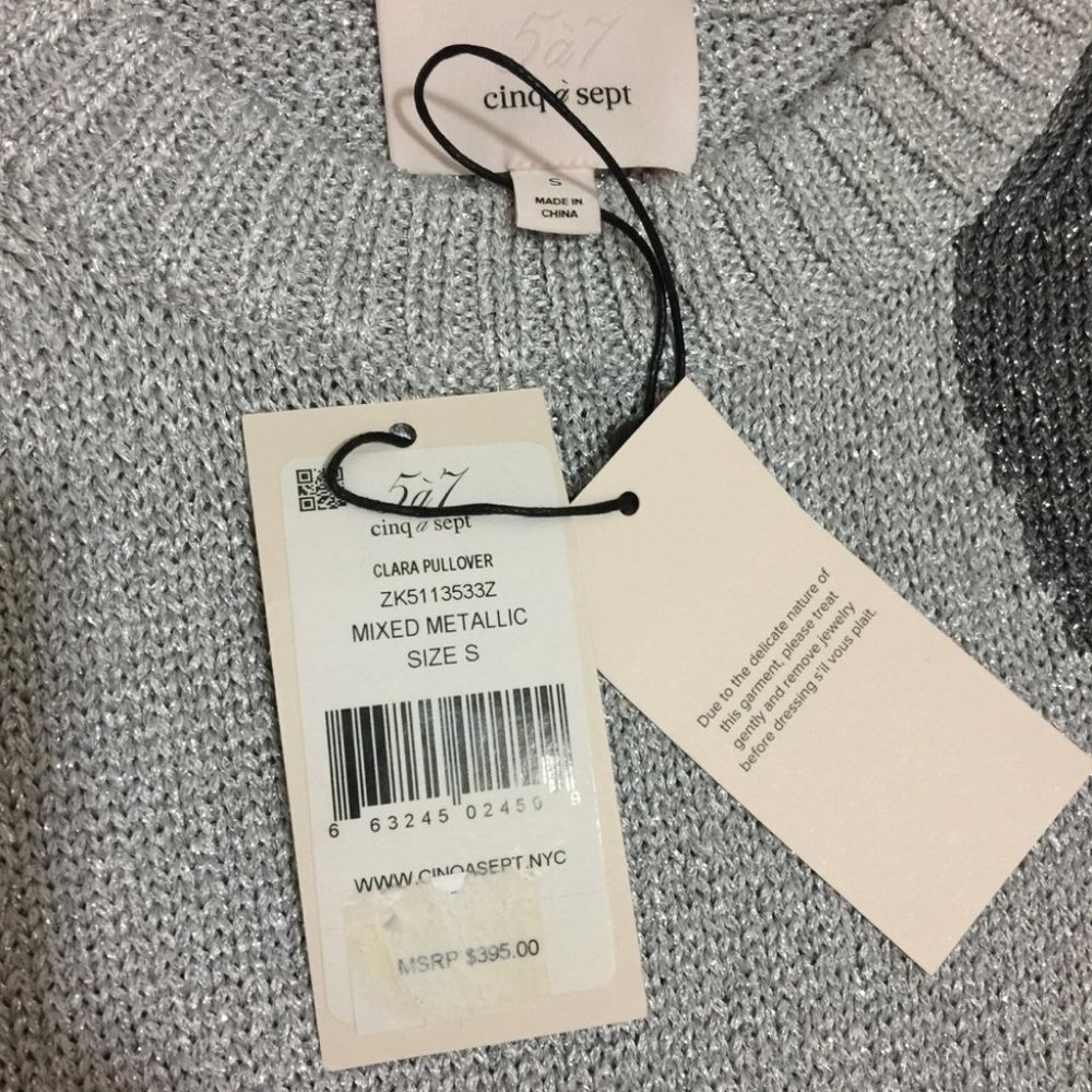 $395 NWT Cinq A Sept Clara Sweater S - Picture 7 of 8